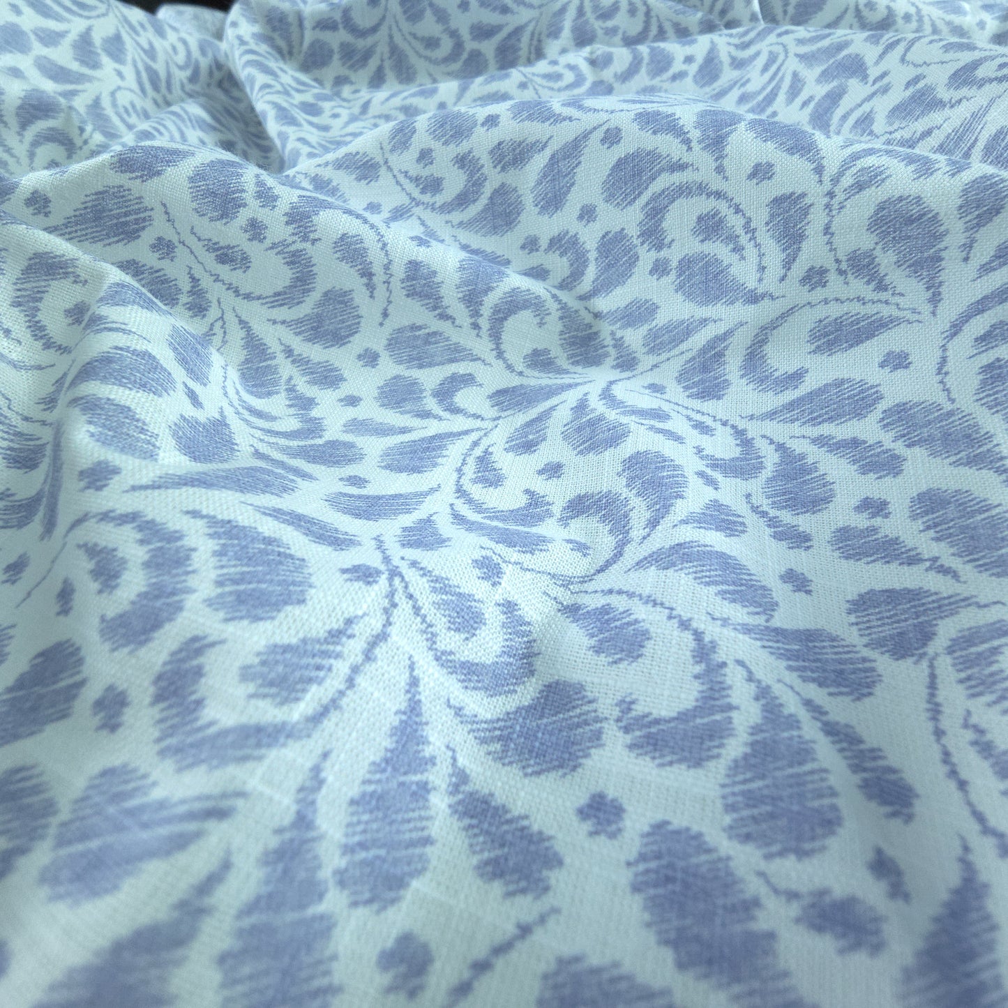 Subtle Vine Buta Cotton Slub Fabric