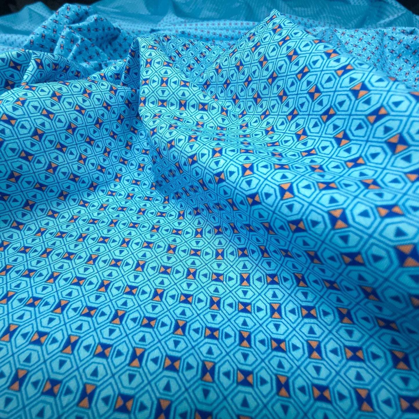 Geometric Mosaic Printed Poplin Fabric