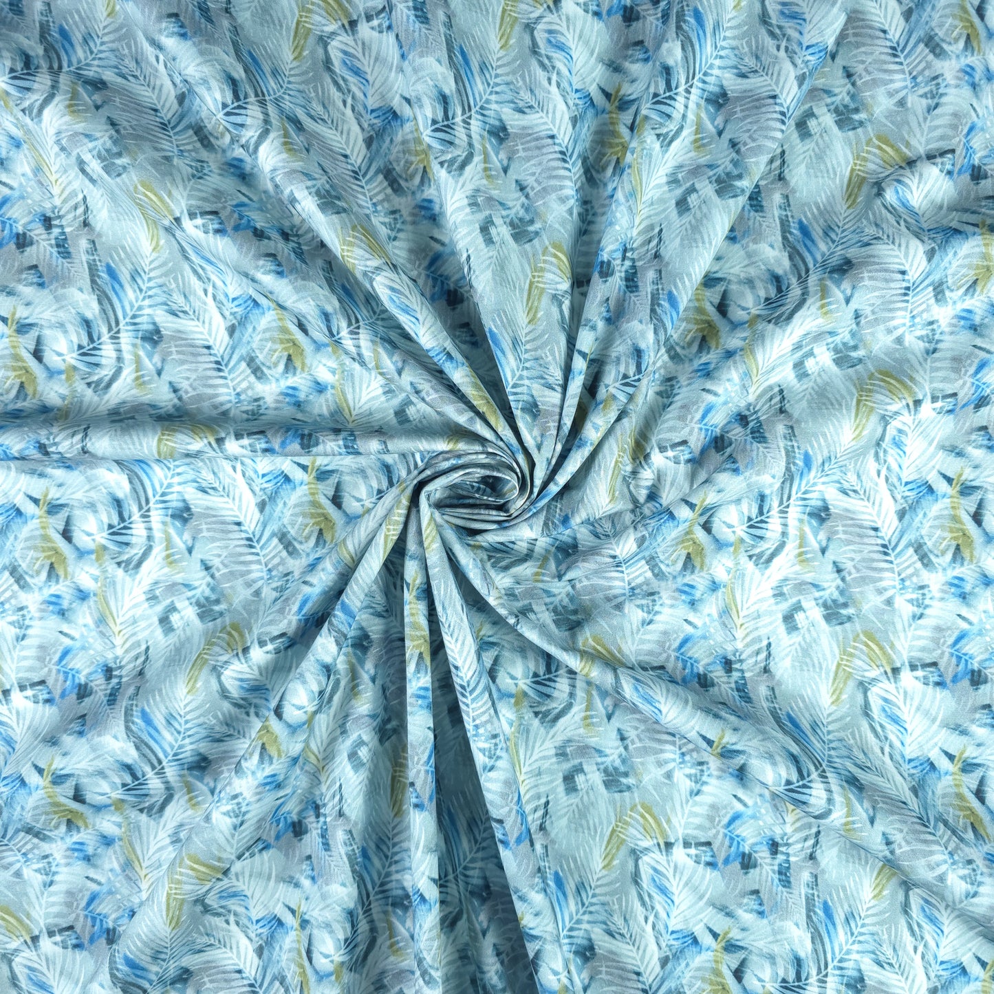 Tropical Feather Breeze Printed Poplin Fabric