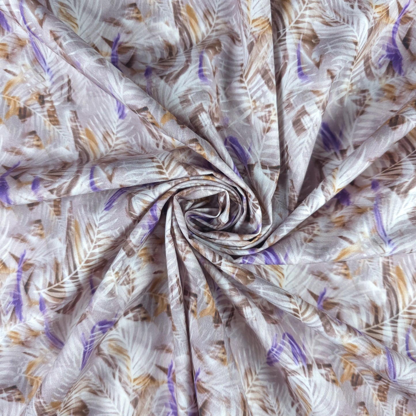 Tropical Feather Breeze Printed Poplin Fabric