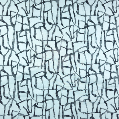 Abstract Stone Mosaic Printed Cotton Slub Fabric