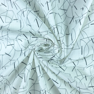 Modern Abstract Geometry Printed Cotton Slub Fabric