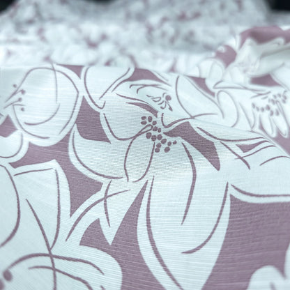 Elegant Lily Blossom Printed Cotton Slub Fabric