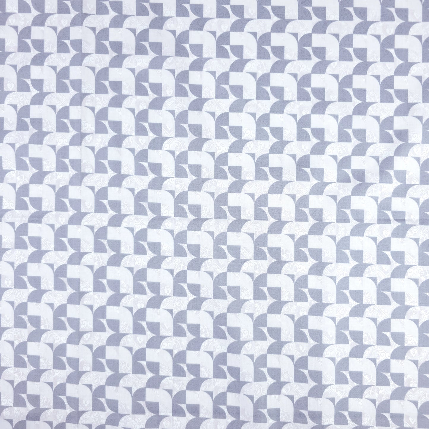 Retro Geometric Mosaic Printed Satin Fabric