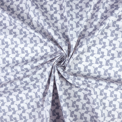 Retro Geometric Mosaic Printed Satin Fabric