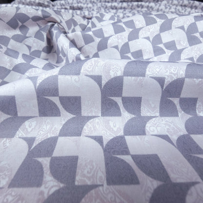 Retro Geometric Mosaic Printed Satin Fabric