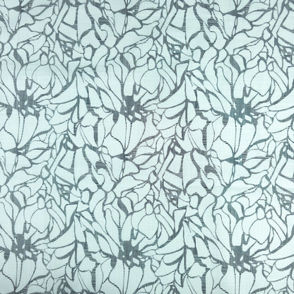 Abstract Botanical Silhouette Printed Cotton Slub Fabric