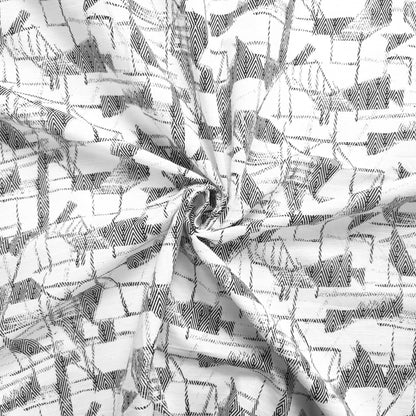 Geometric Mosaic Printed Cotton Slub Fabric