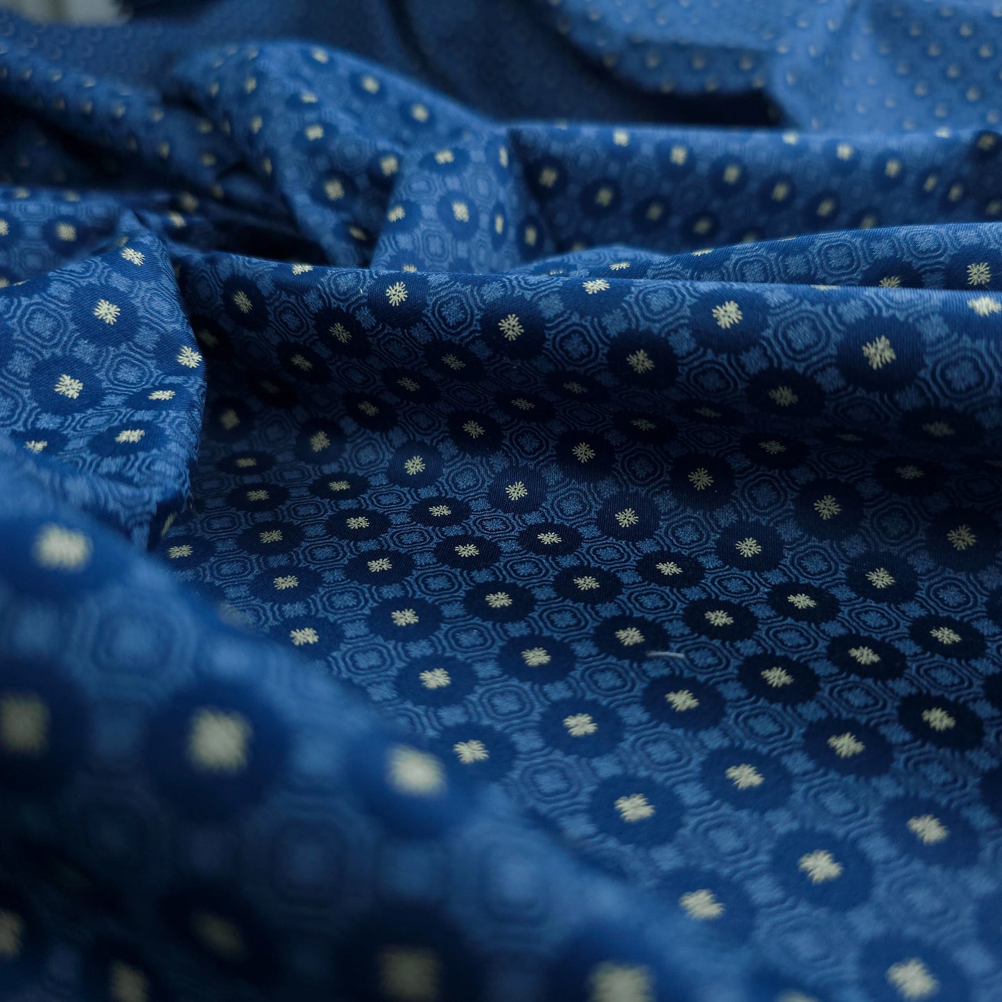 Verdant Medallion Printed Satin Fabric