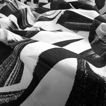 Inkstroke Geometry Printed Cotton Slub Fabric