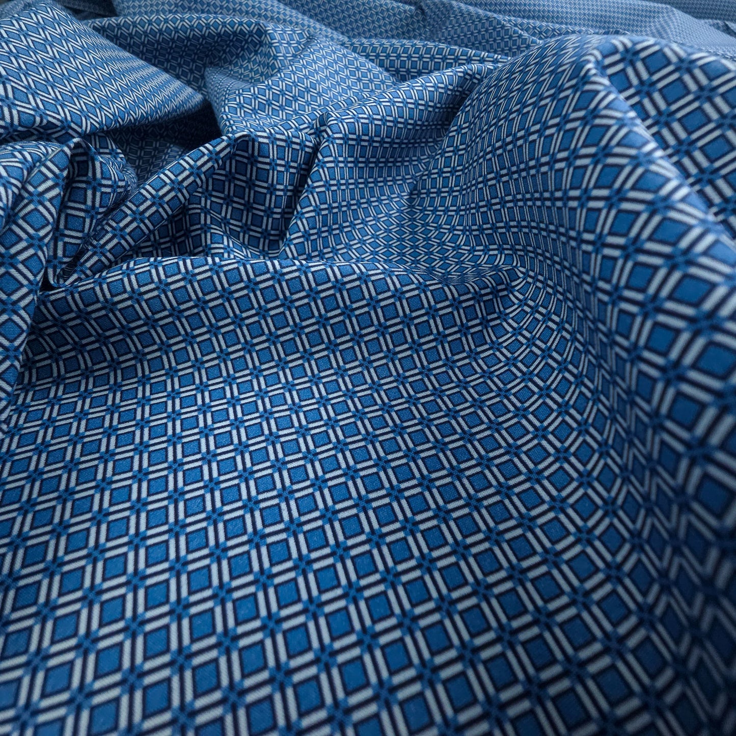 Classic Diamond Trellis Printed Poplin Fabric