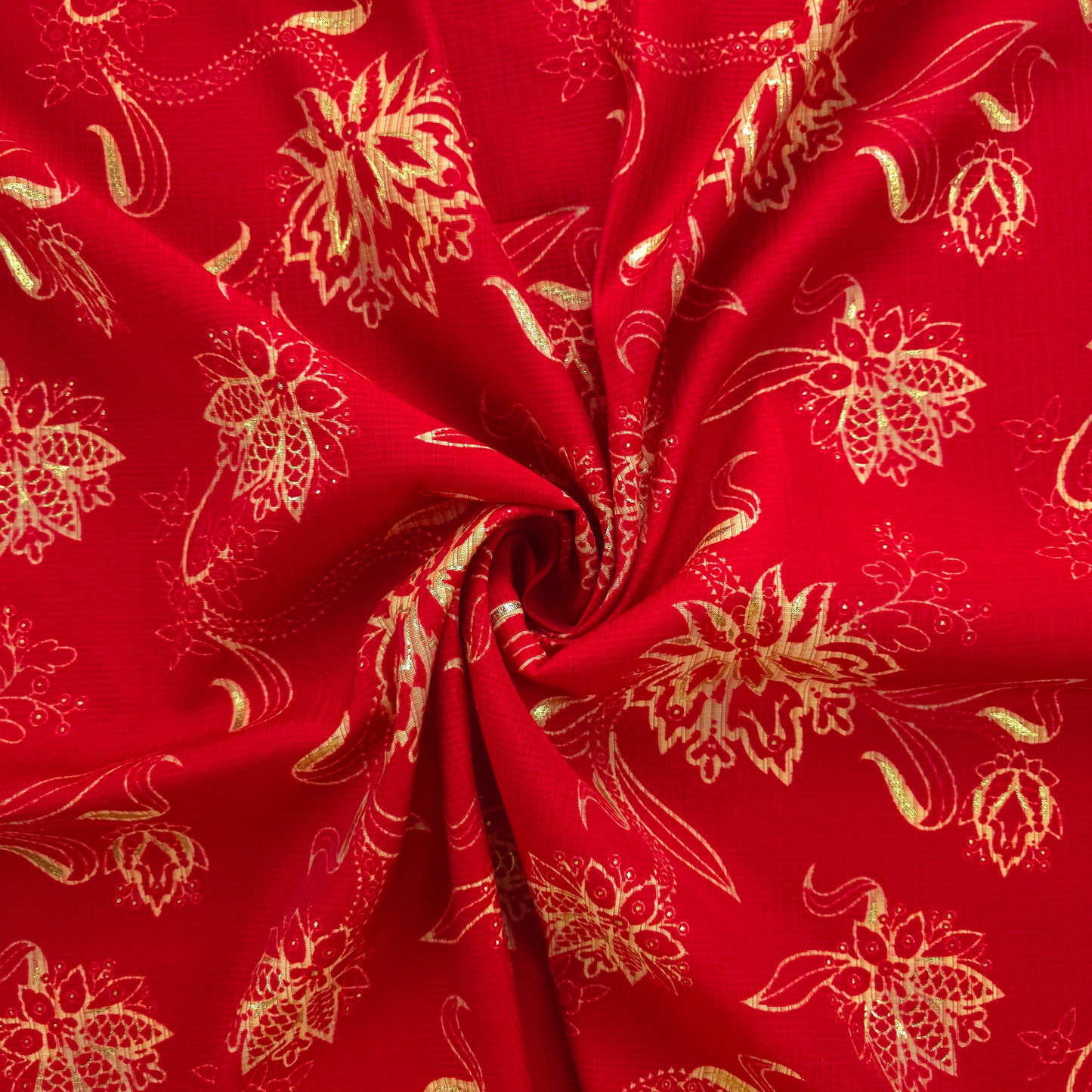 Royal Heritage Foil Printed Berlin Viscose Fabric