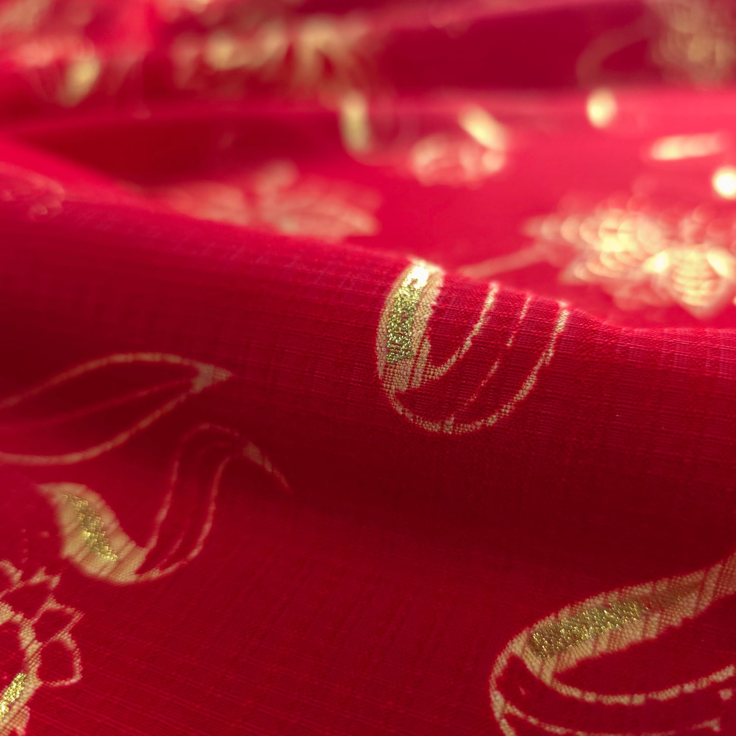 Royal Heritage Foil Printed Berlin Viscose Fabric