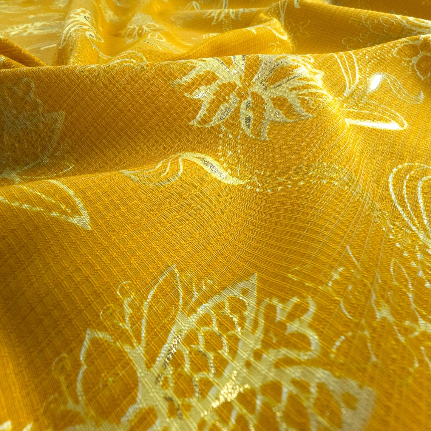 Royal Heritage Foil Printed Berlin Viscose Fabric