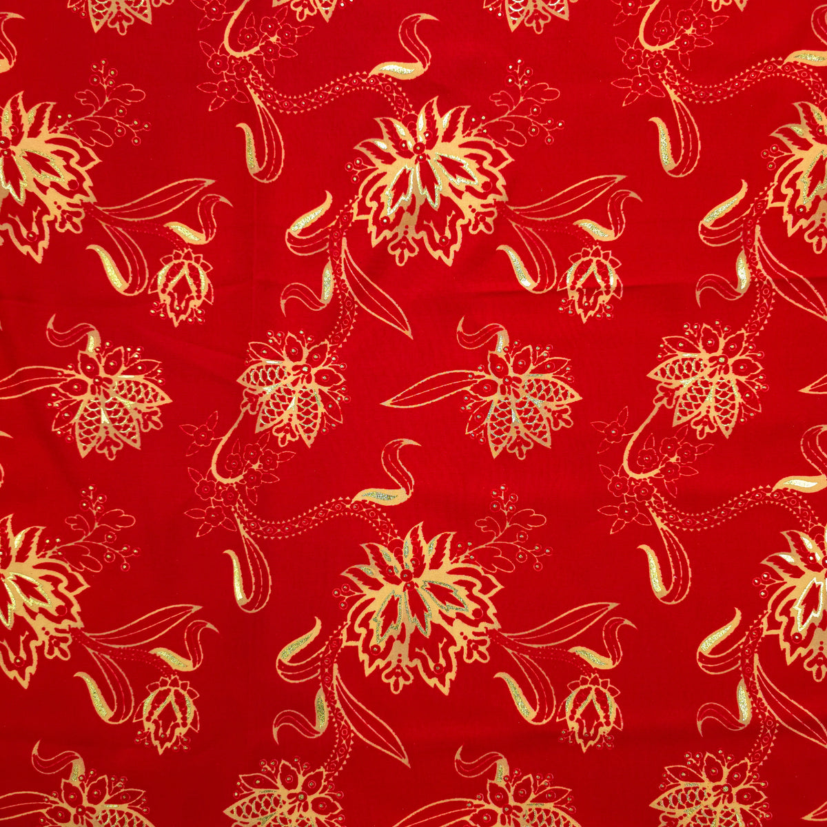 Floral Paisley Foil Printed Rayon Fabric
