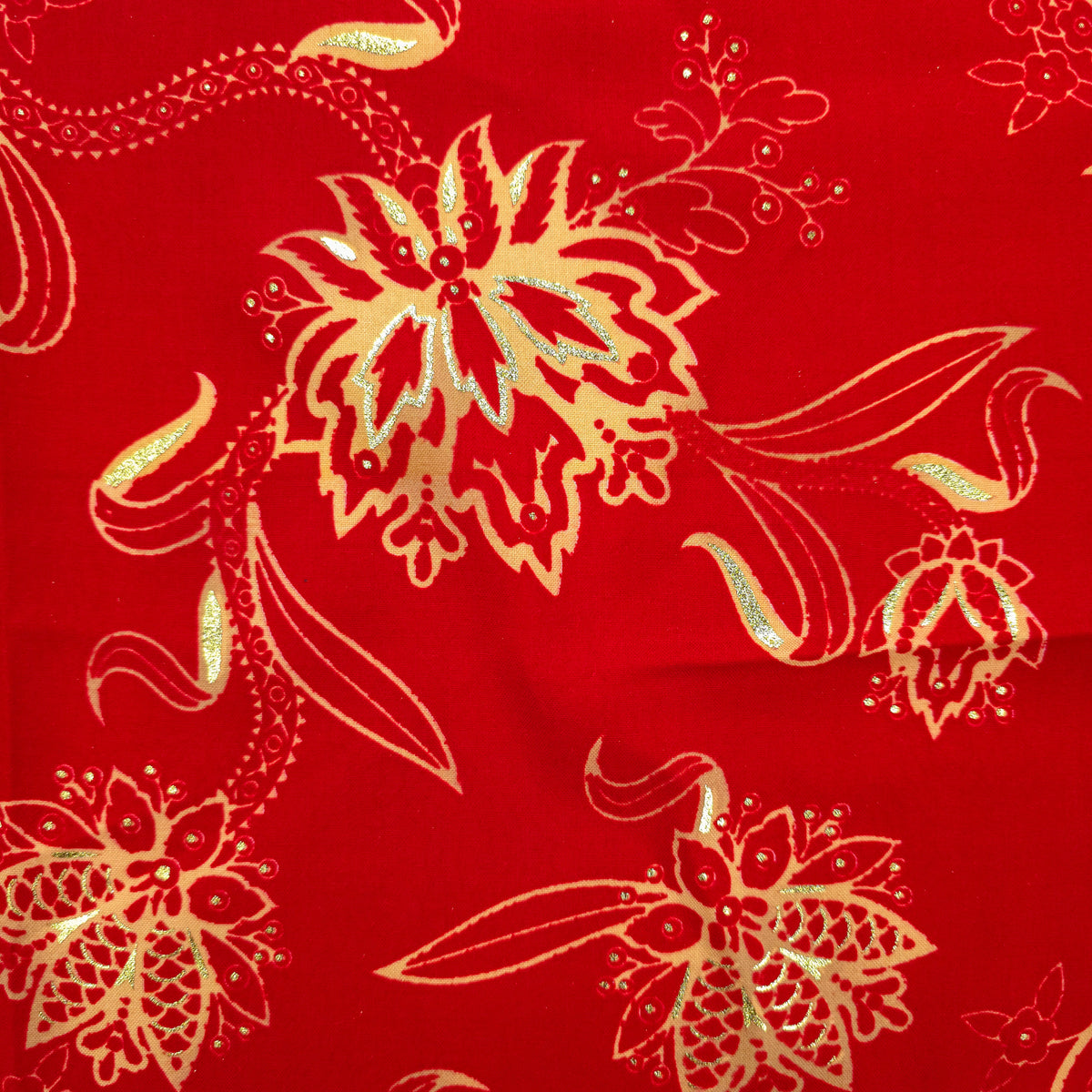 Floral Paisley Foil Printed Rayon Fabric