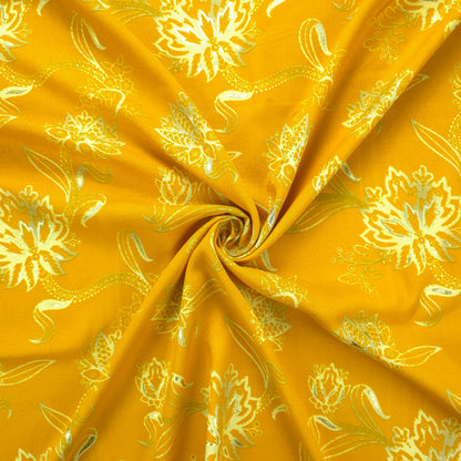 Floral Paisley Foil Printed Rayon Fabric