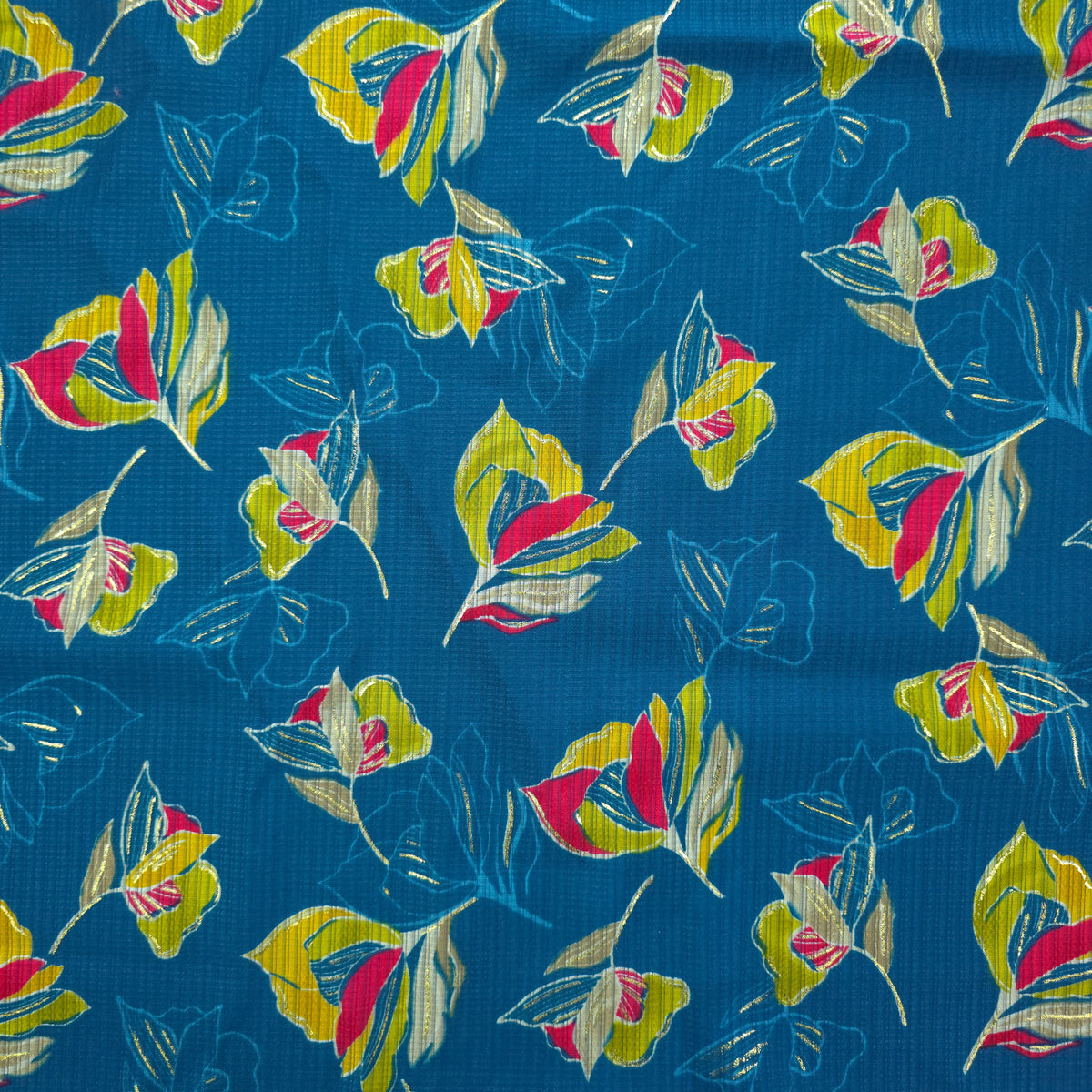 Botanical Bloom Foil Printed Berlin Viscose Fabric