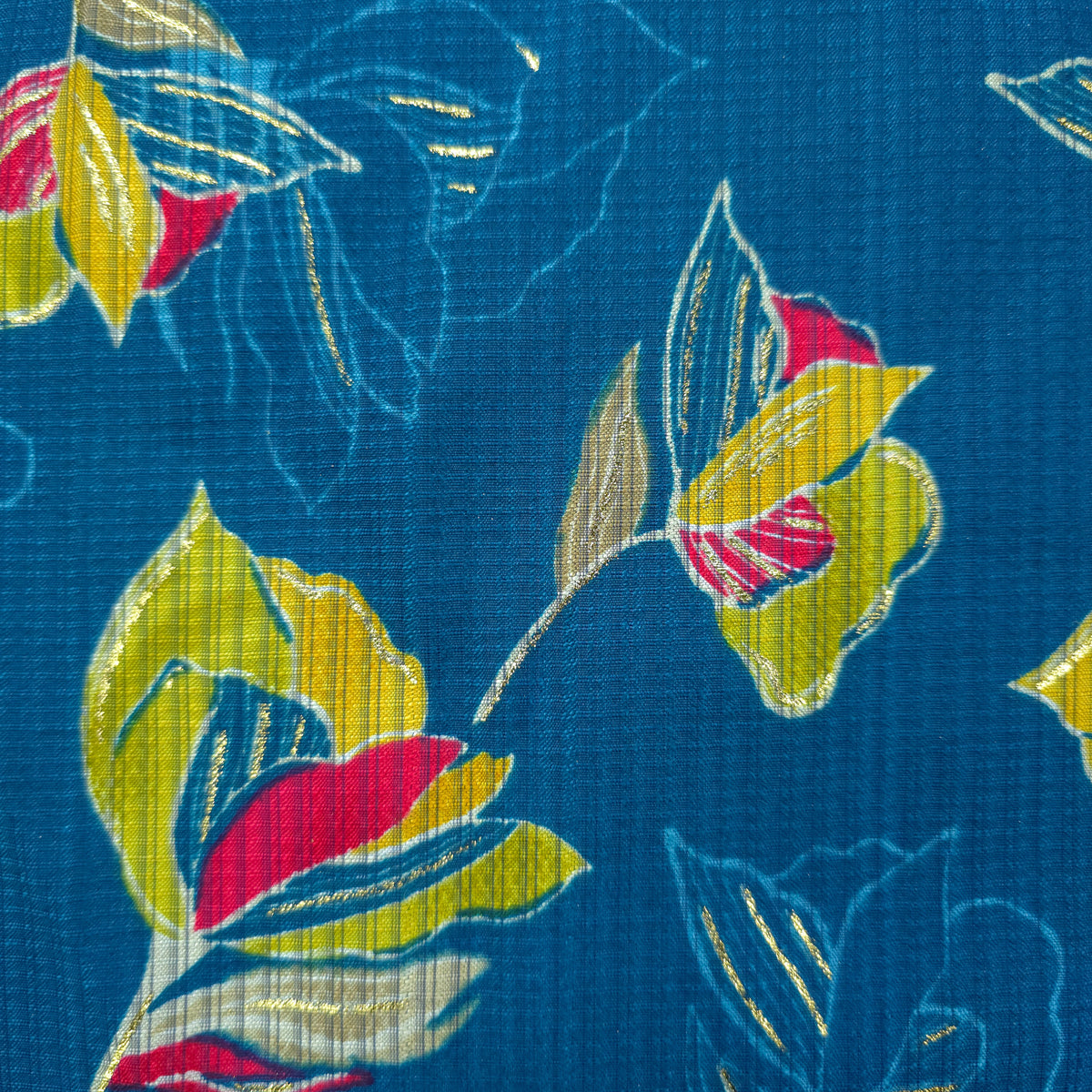 Botanical Bloom Foil Printed Berlin Viscose Fabric
