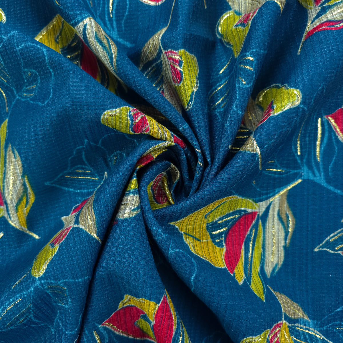 Botanical Bloom Foil Printed Berlin Viscose Fabric