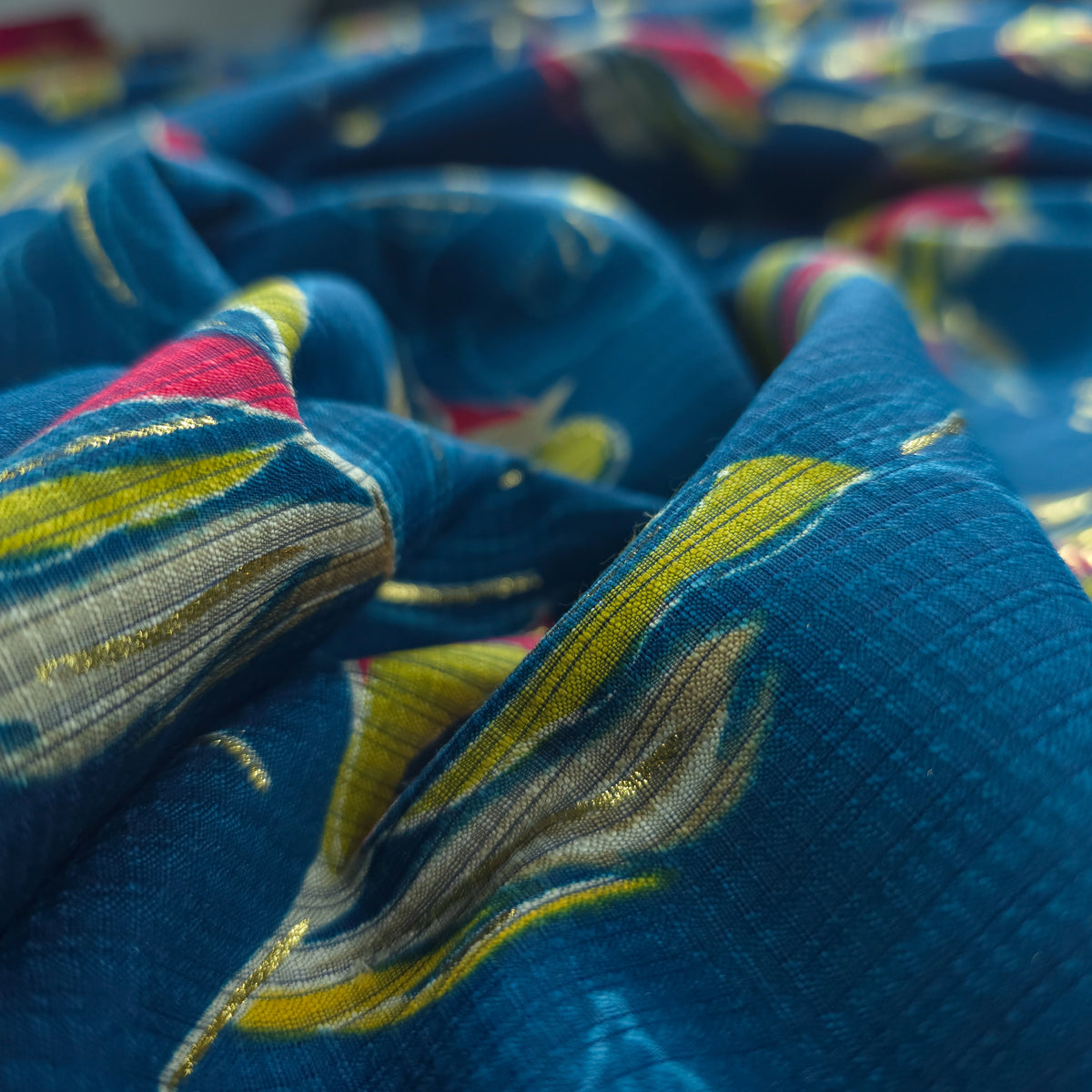 Botanical Bloom Foil Printed Berlin Viscose Fabric