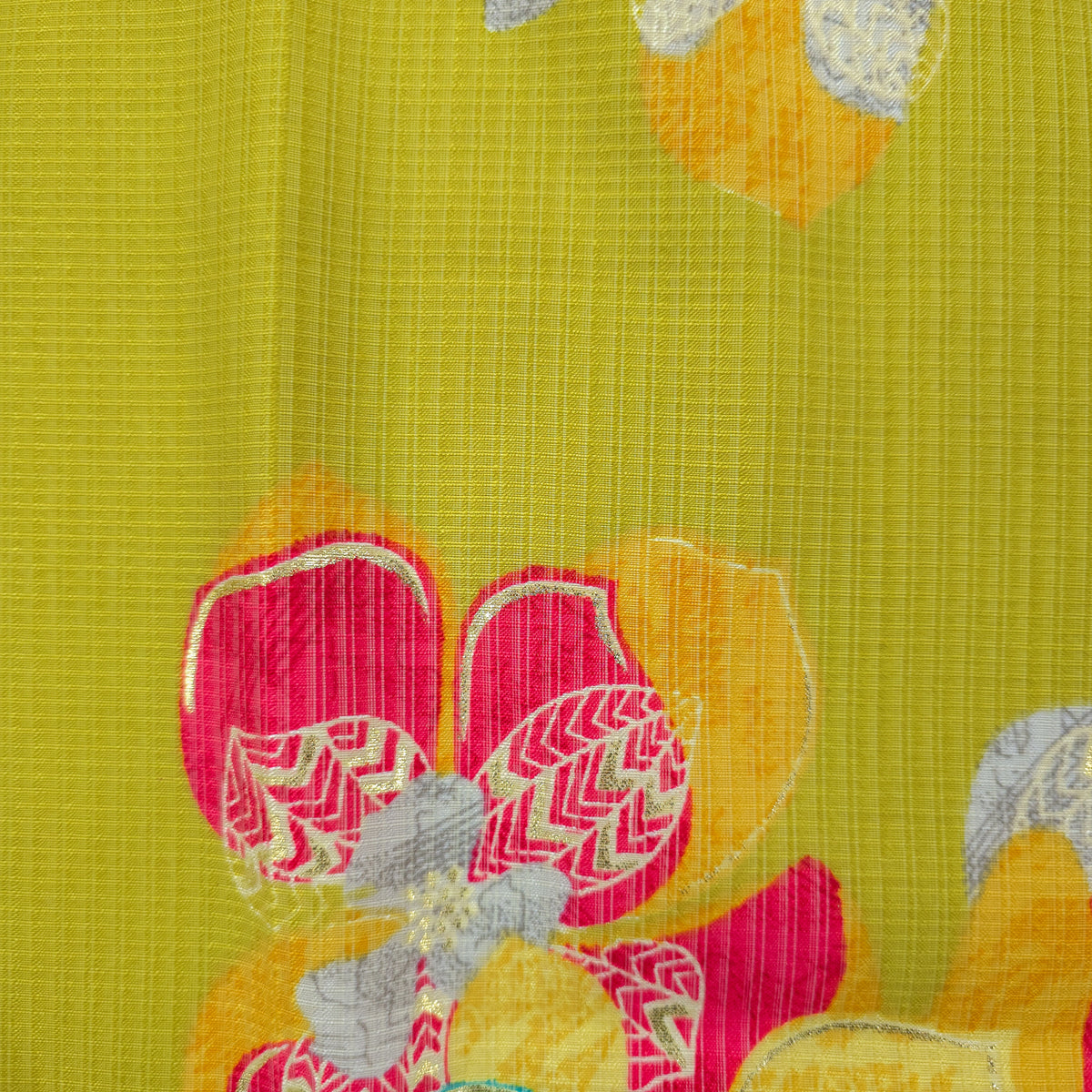 Floral Mosaic Foil Printed Berlin Viscose Fabric