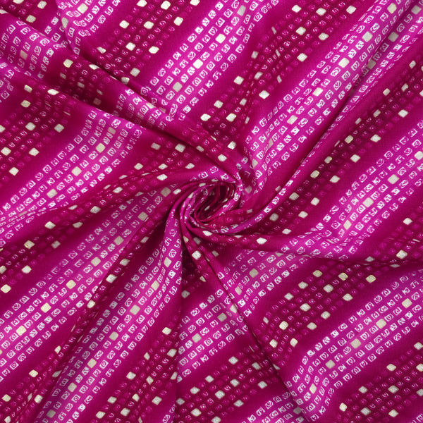 Artisan Bandhani Foil Printed Rayon Fabric