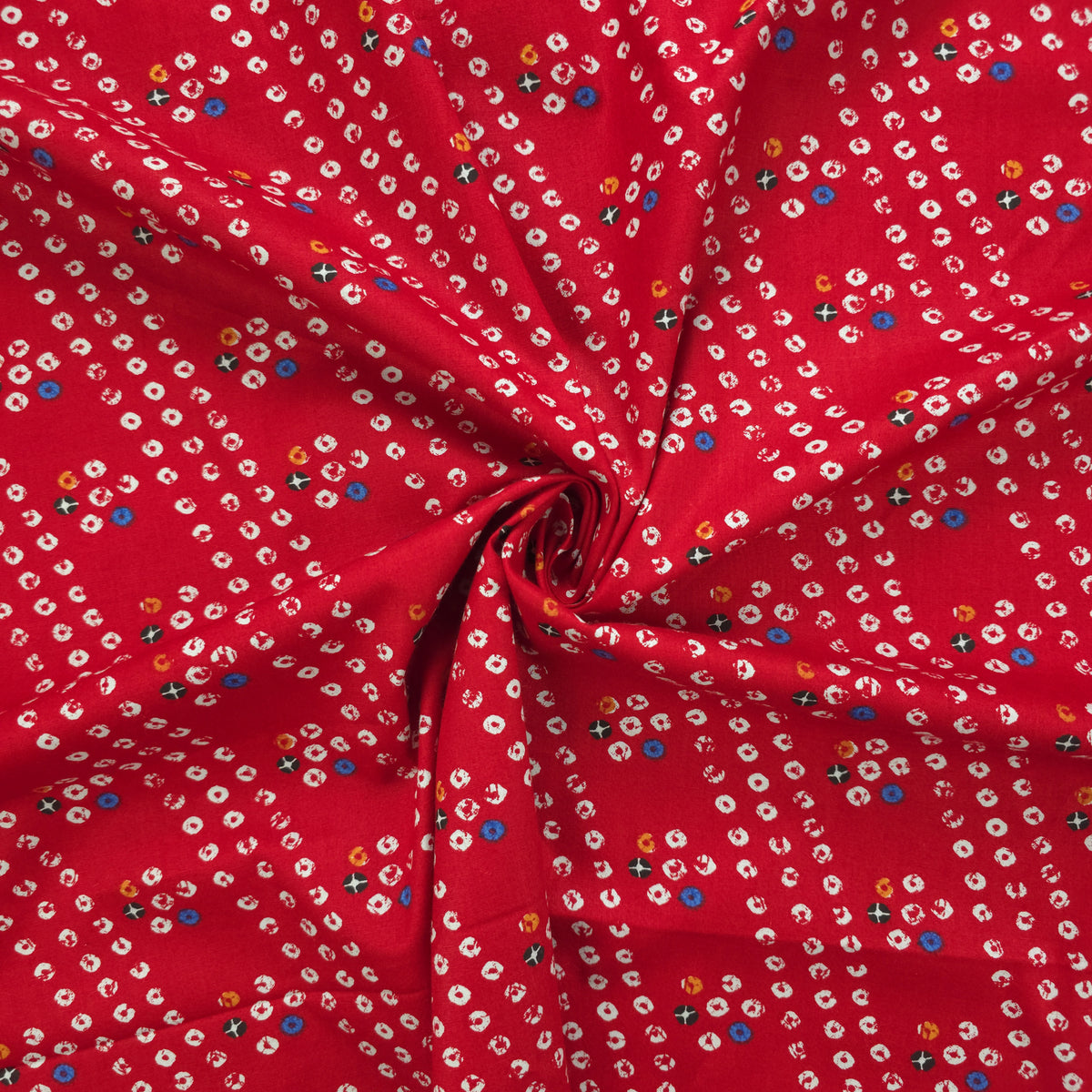 Bandhani Inspired Printed Poplin Fabric