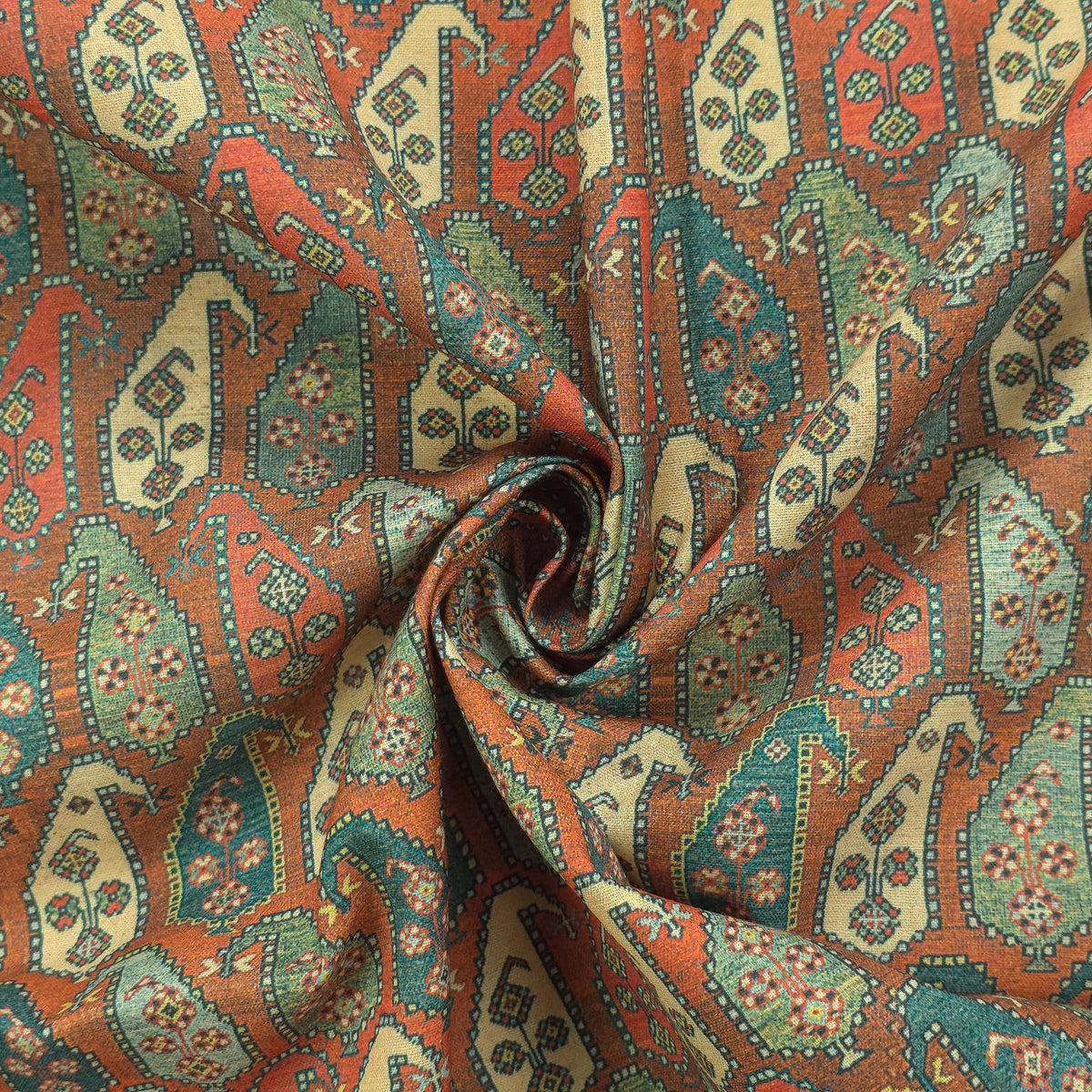 Heritage Paisley Printed Magic Slub Fabric