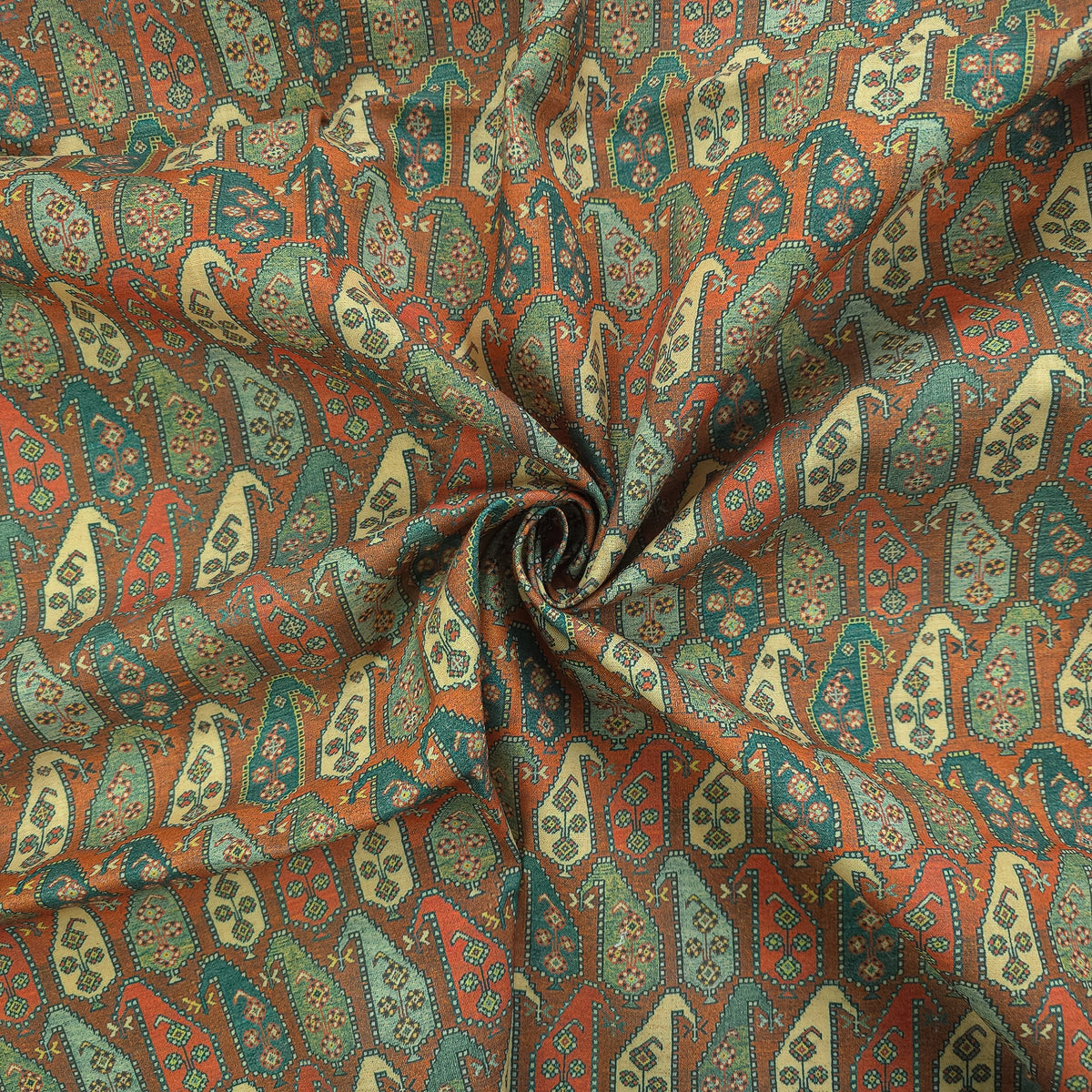 Heritage Paisley Printed Magic Slub Fabric
