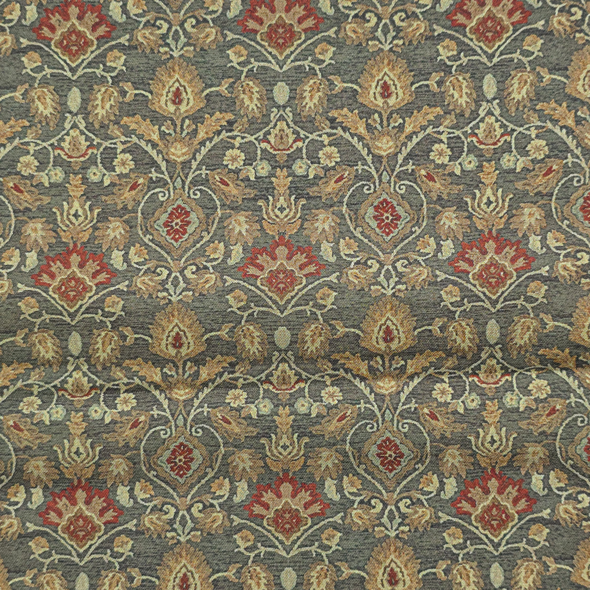 Heritage Floral Medallion Printed Magic Slub Fabric