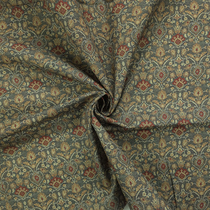 Heritage Floral Medallion Printed Magic Slub Fabric
