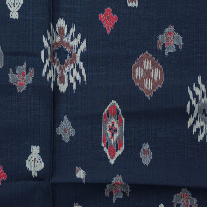 Heritage Ikat-Inspired Vatican Viscose Fabric - Navy Blue
