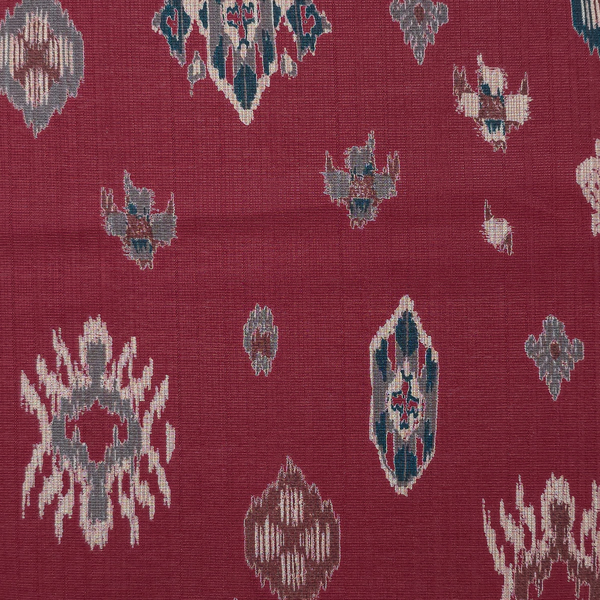 Heritage Ikat-Inspired Vatican Viscose Fabric - Maroon