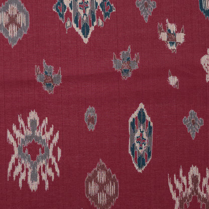 Heritage Ikat-Inspired Vatican Viscose Fabric - Maroon