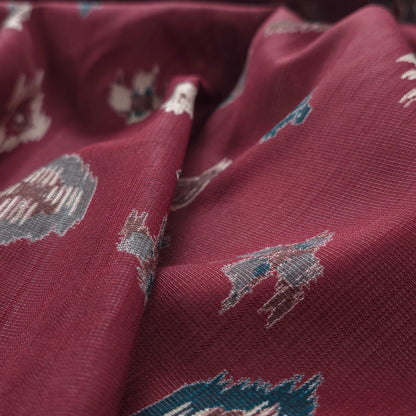 Heritage Ikat-Inspired Vatican Viscose Fabric - Maroon