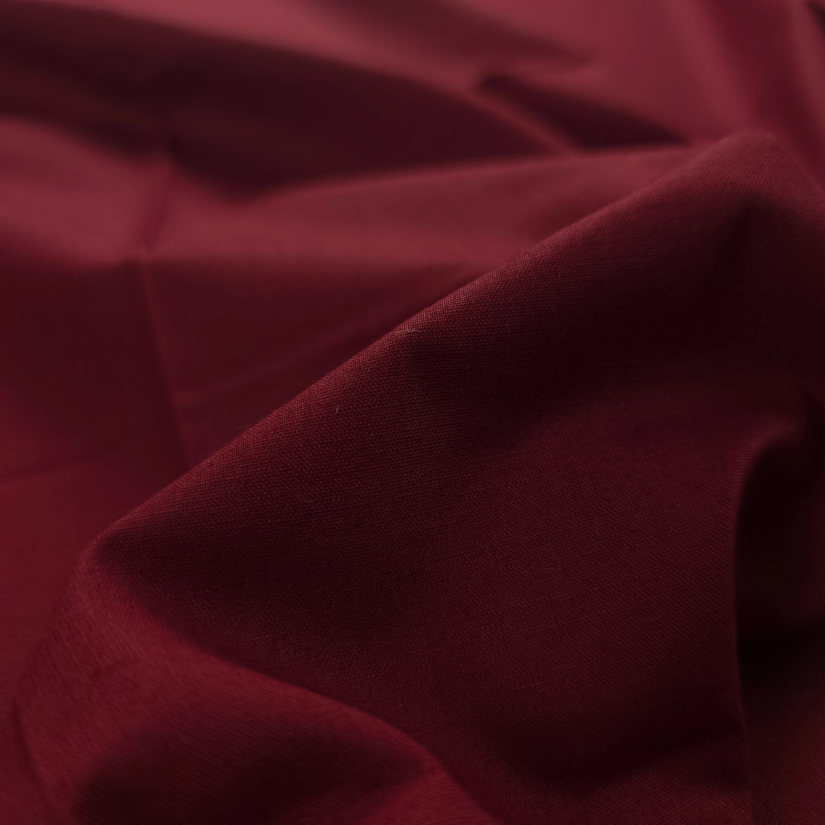 Classic Plain Dyed Dhabu Cotton Fabric - Maroon
