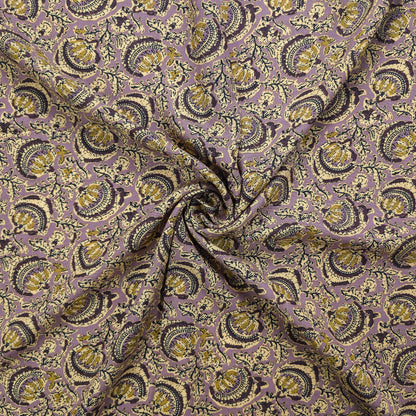 Heritage Paisley Vine Printed Rayon Fabric - Dusty Mauve