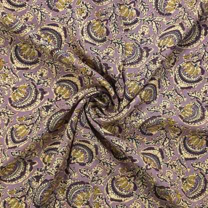 Heritage Paisley Vine Printed Rayon Fabric - Dusty Mauve