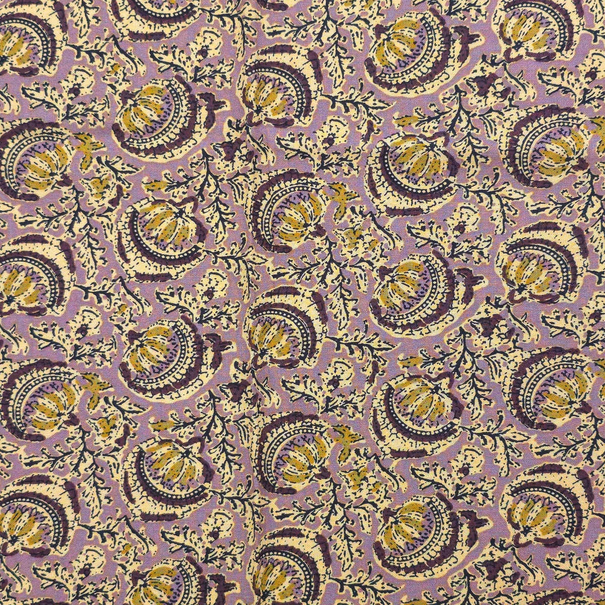 Heritage Paisley Vine Printed Rayon Fabric - Dusty Mauve