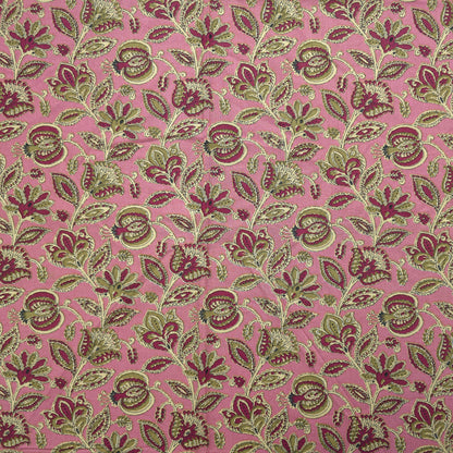 Heritage Paisley Botanical Printed Rayon Fabric - Pink