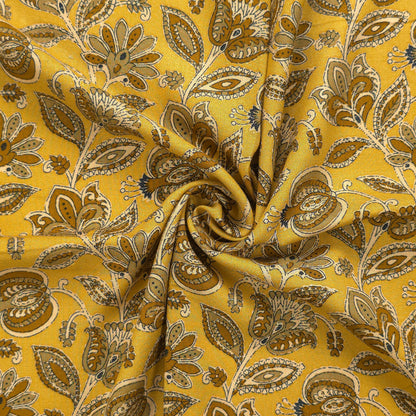 Heritage Paisley Botanical Printed Rayon Fabric - Yellow