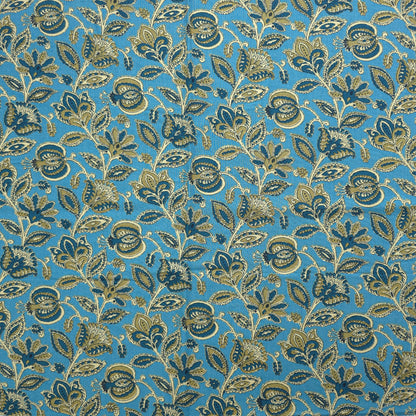 Heritage Paisley Botanical Printed Rayon Fabric - Sky Blue