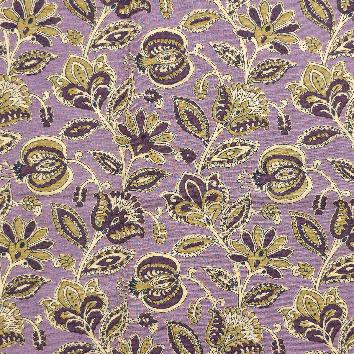 Heritage Paisley Botanical Printed Rayon Fabric - Dusty Mauve
