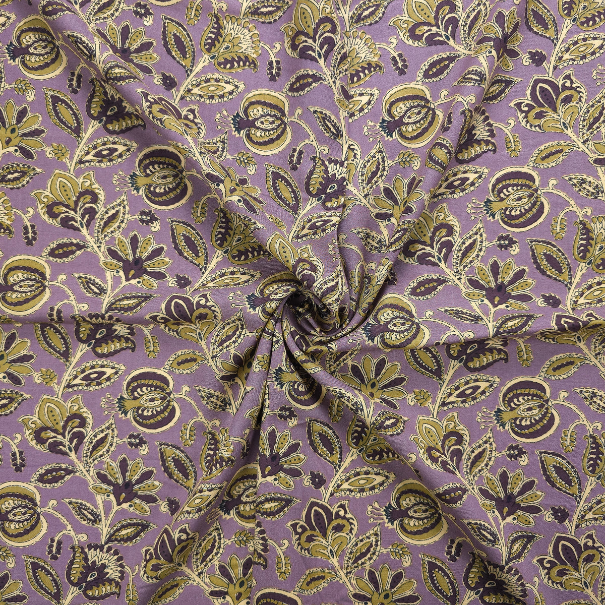 Heritage Paisley Botanical Printed Rayon Fabric - Dusty Mauve