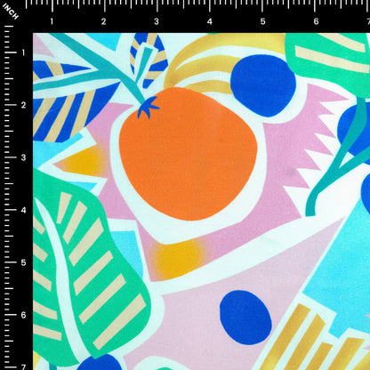Playful Tropical Fruit Printed Cambric Fabric