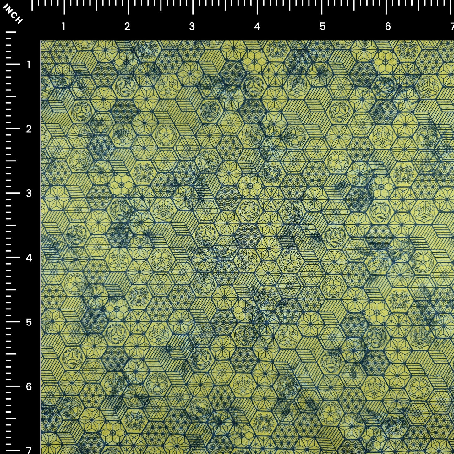 Luxury Hexagon Garden Satin Fabric