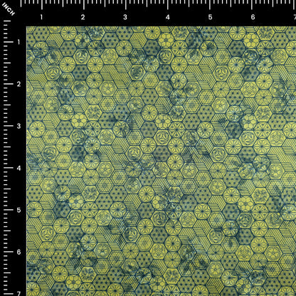 Luxury Hexagon Garden Satin Fabric