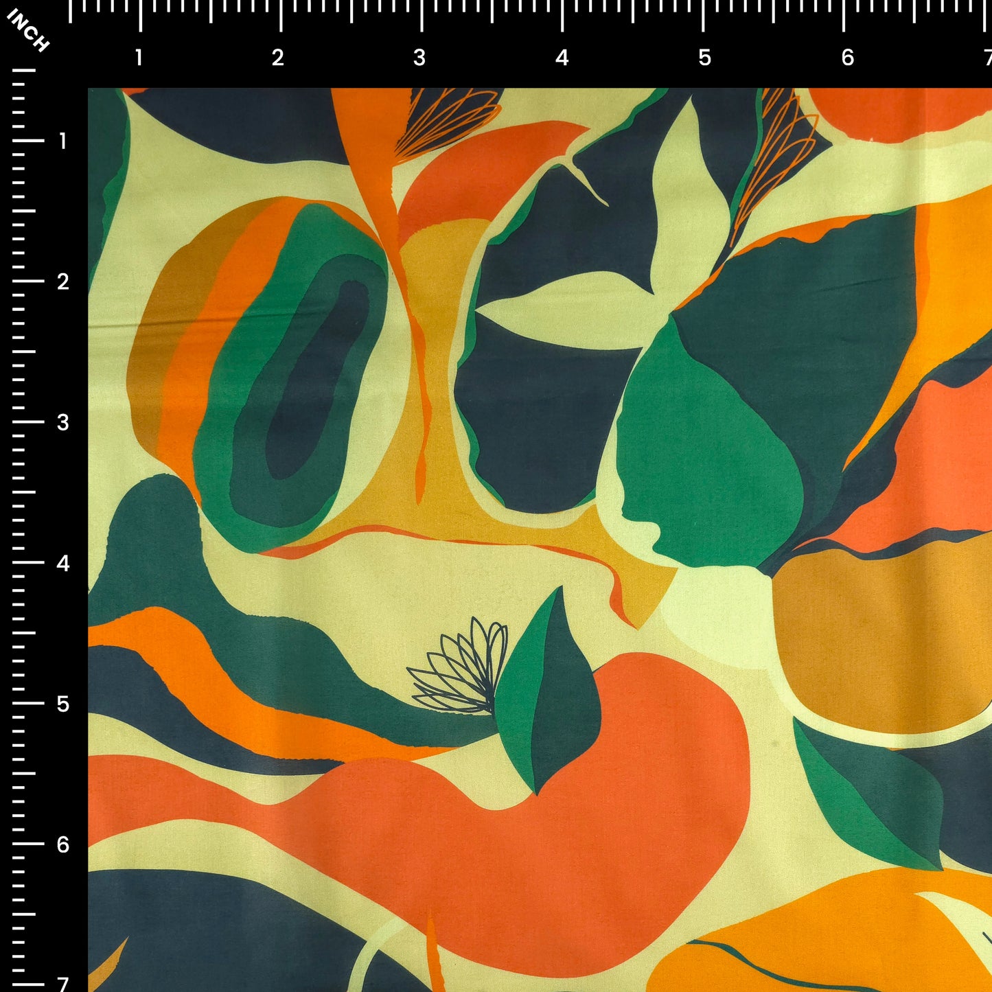 Abstract Tropical Leaf Printed Cambric Fabric