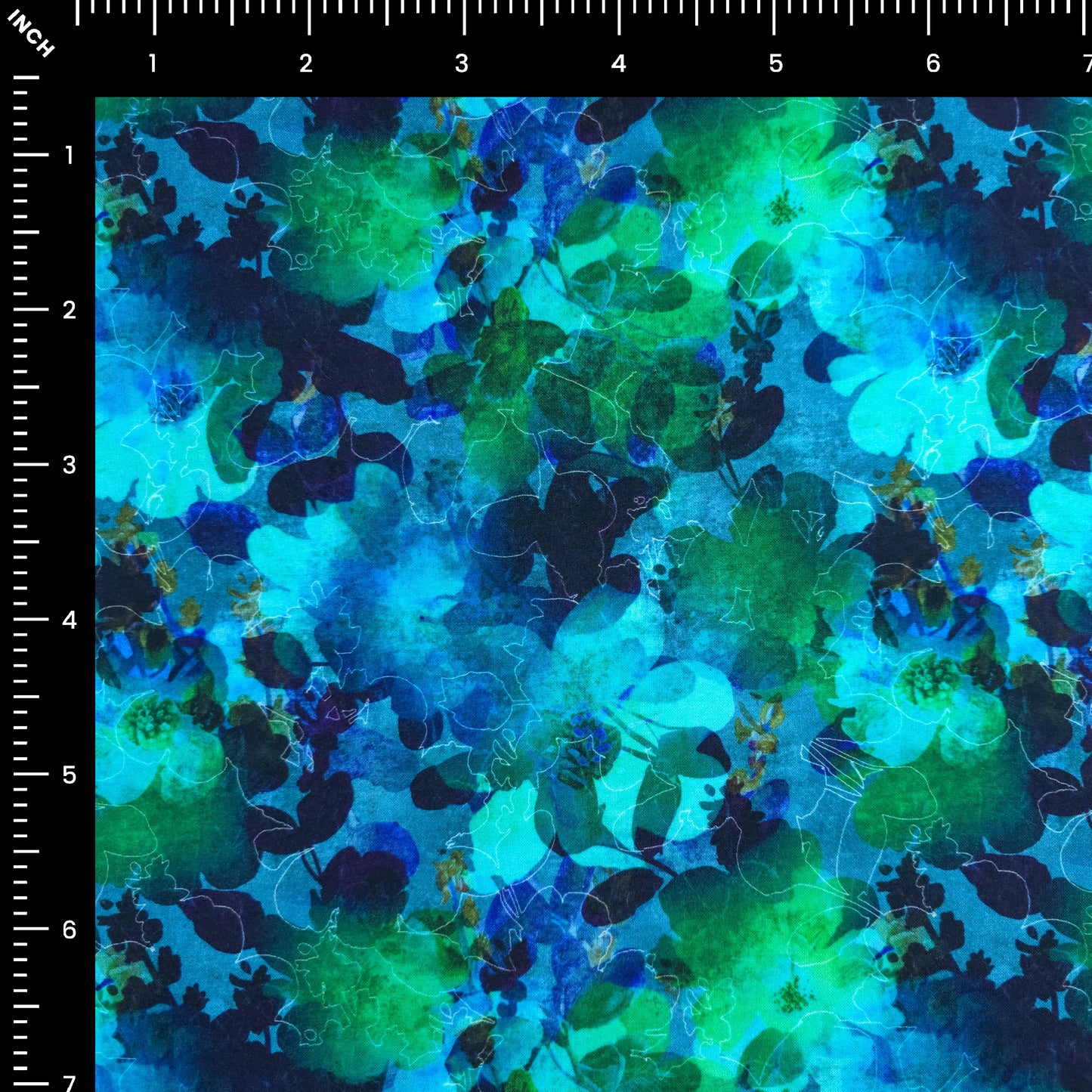 Ocean Mist Floral Printed Rayon Fabric
